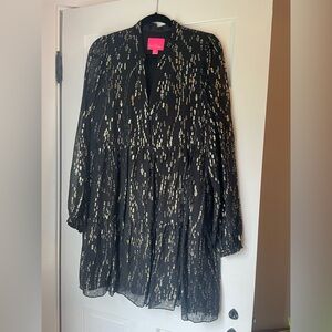 Lilly Pulitzer Evaline Dress Black and Gold size L